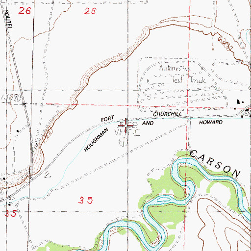 Topographic Map of Houghman and Howard Ditch, NV
