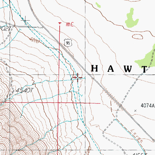 Topographic Map of House Creek, NV
