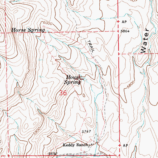 Topographic Map of House Spring, NV