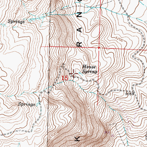 Topographic Map of House Spring, NV