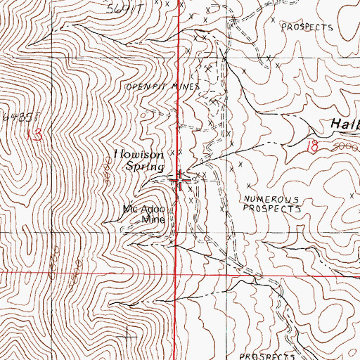 Topographic Map of Howison Spring, NV