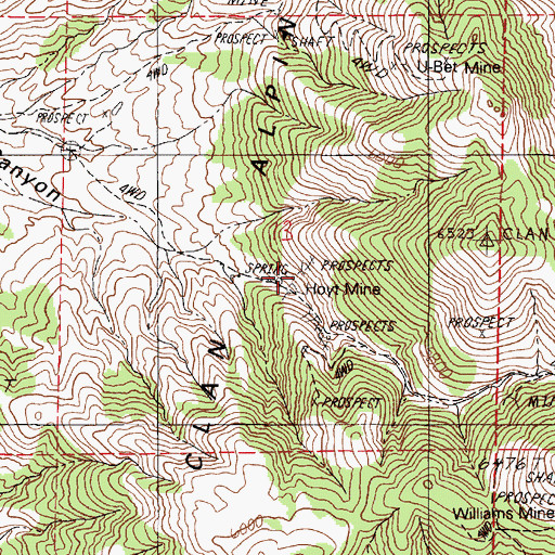 Topographic Map of Hoyt Mine, NV