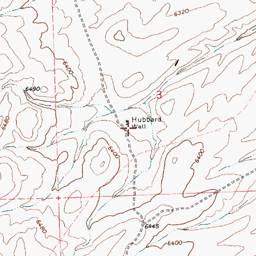 Topographic Map of Hubbard Well, NV