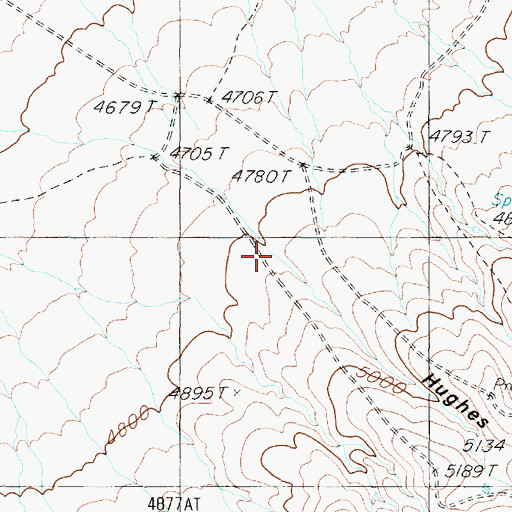 Topographic Map of Hughes Canyon, NV