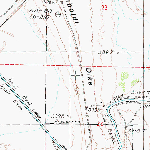 Topographic Map of Humboldt Dike, NV