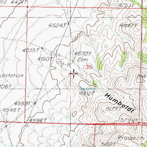 Topographic Map of Humboldt Canyon, NV