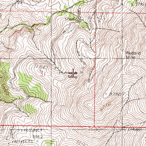 Topographic Map of Humboldt Mine, NV