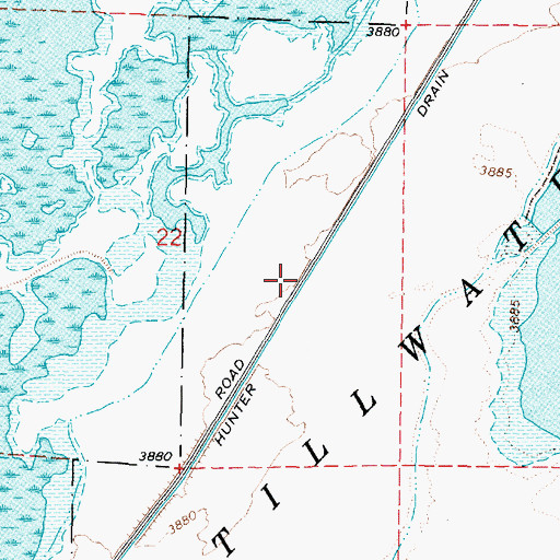 Topographic Map of Hunter Drain, NV