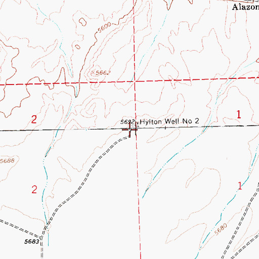 Topographic Map of Hylton Well Number Two, NV