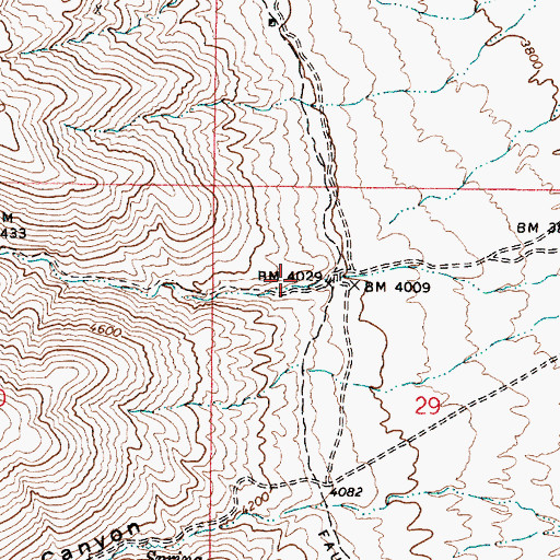 Topographic Map of I X L Canyon, NV