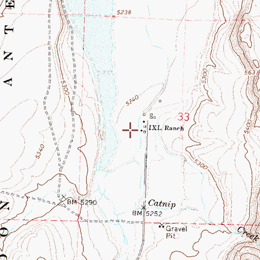 Topographic Map of IXL Ranch, NV
