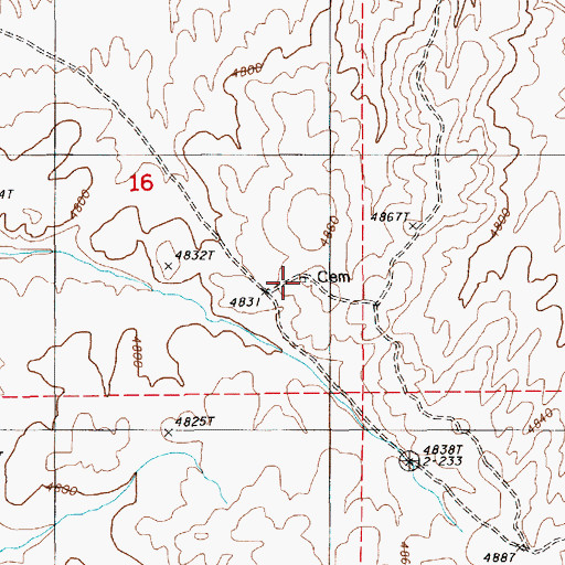 Topographic Map of Beowawe Indian Cemetery, NV