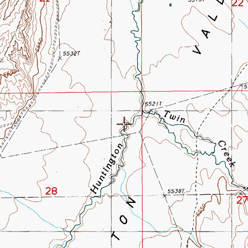 Topographic Map of Indian Creek, NV