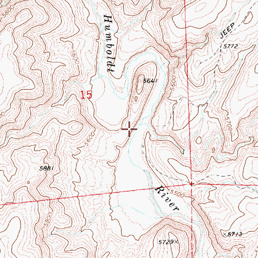 Topographic Map of Indian Creek, NV