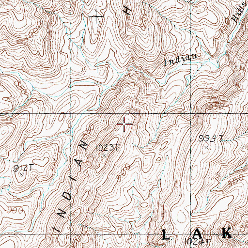 Topographic Map of Indian Hills, NV
