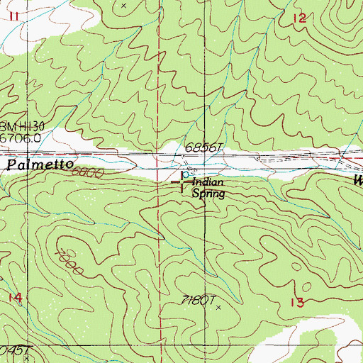 Topographic Map of Indian Spring, NV