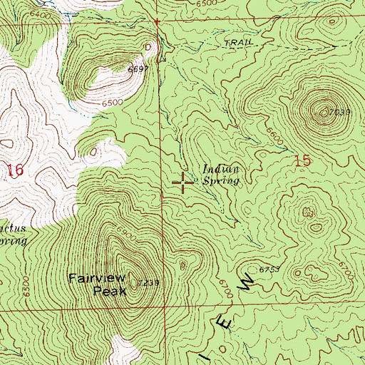 Topographic Map of Indian Spring, NV