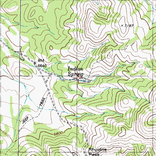 Topographic Map of Indian Spring, NV