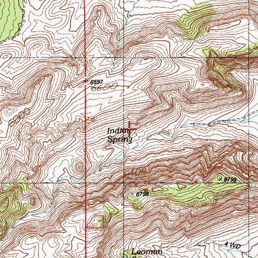 Topographic Map of Indian Spring, NV