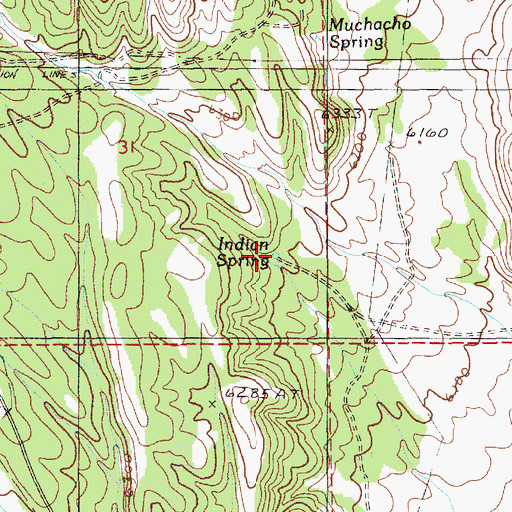 Topographic Map of Indian Spring, NV