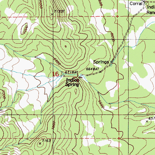 Topographic Map of Indian Spring, NV