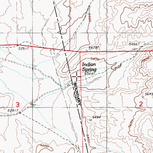 Topographic Map of Indian Spring, NV