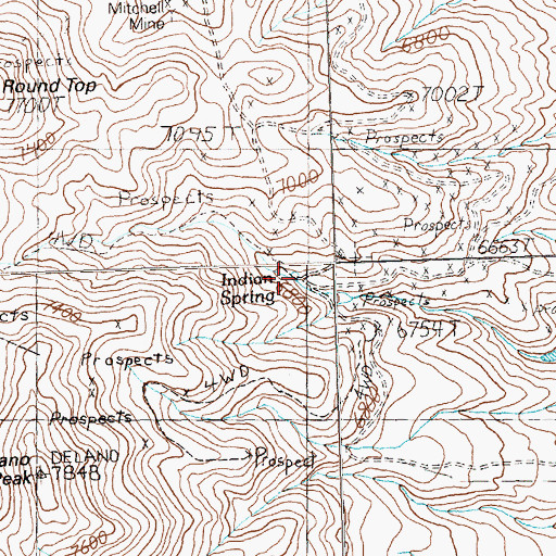 Topographic Map of Indian Spring, NV