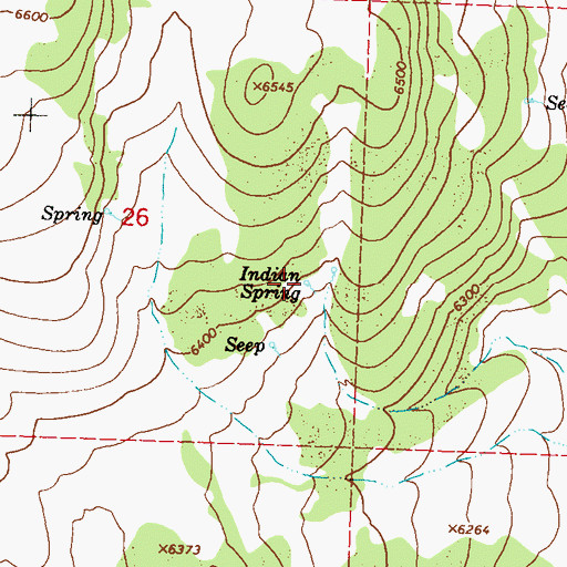 Topographic Map of Indian Spring, NV