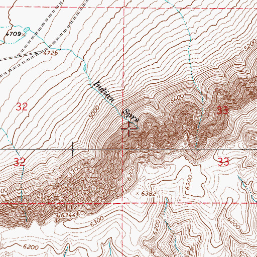 Topographic Map of Indian Springs, NV