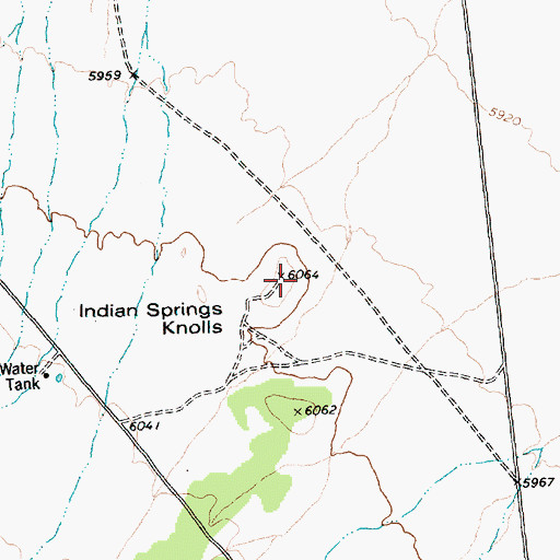 Topographic Map of Indian Springs Knolls, NV