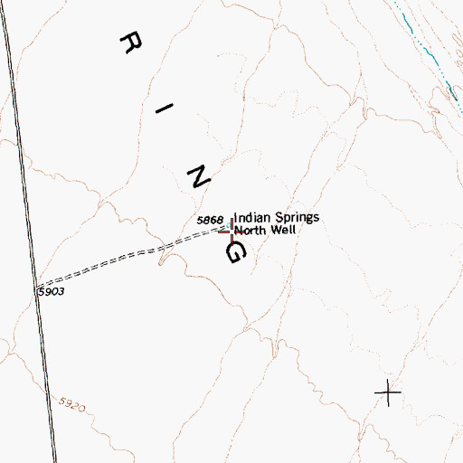 Topographic Map of Indian Springs North Well, NV