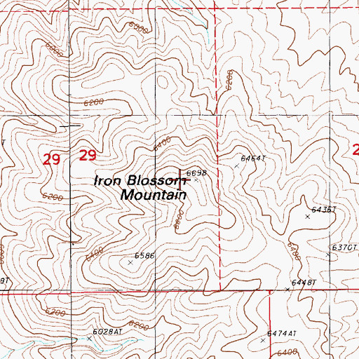 Topographic Map of Iron Blossom Mountain, NV