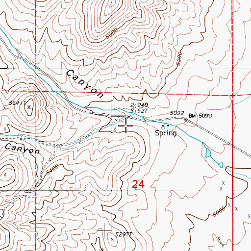 Topographic Map of Iron Canyon, NV