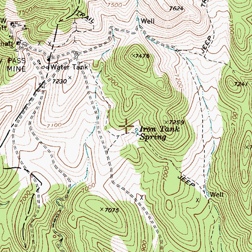 Topographic Map of Iron Tank Spring, NV