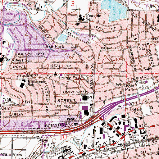 Topographic Map of Irving Park, NV