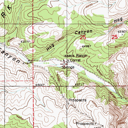 Topographic Map of Isaacs Ranch, NV