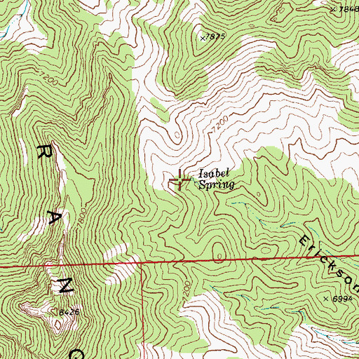 Topographic Map of Isabel Spring, NV