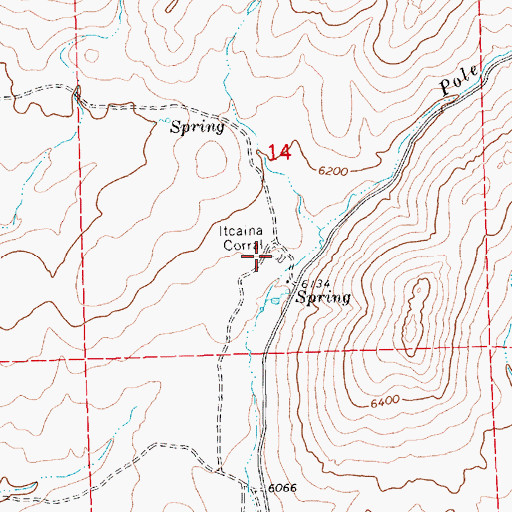 Topographic Map of Itcaina Corral, NV