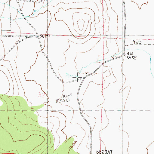 Topographic Map of J W Ranch, NV