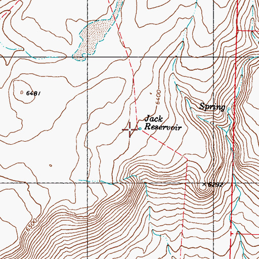 Topographic Map of Jack Reservoir, NV