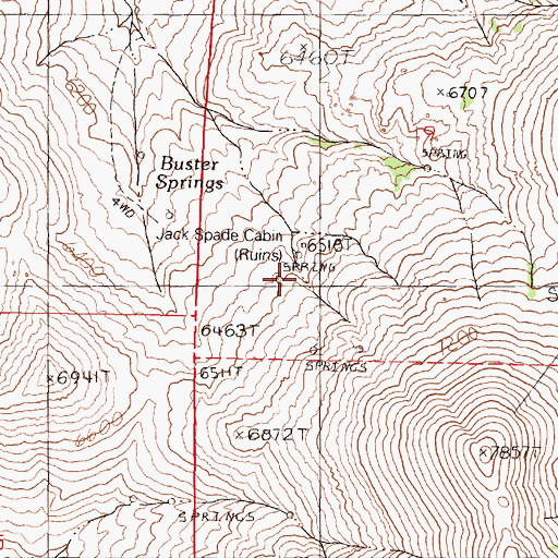 Topographic Map of Jack Spade Cabin, NV