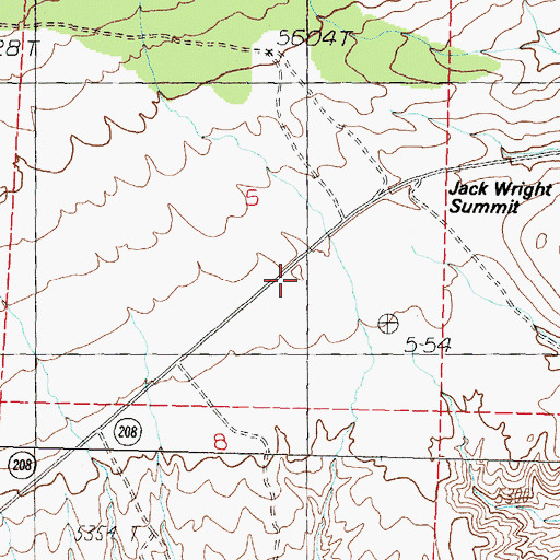 Topographic Map of Jack Wright Summit, NV