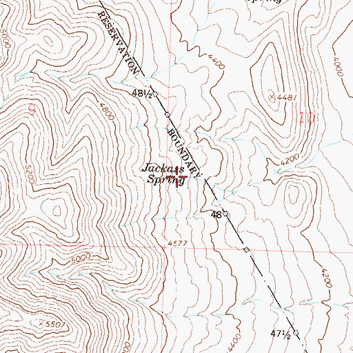 Topographic Map of Jackass Spring, NV