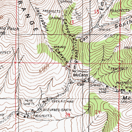 Topographic Map of Jackrabbit Canyon, NV