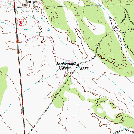 Topographic Map of Jackrabbit Well, NV