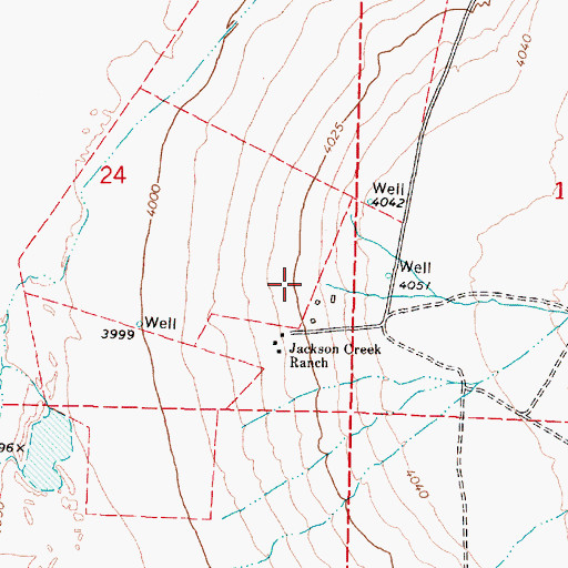 Topographic Map of Jackson Creek, NV