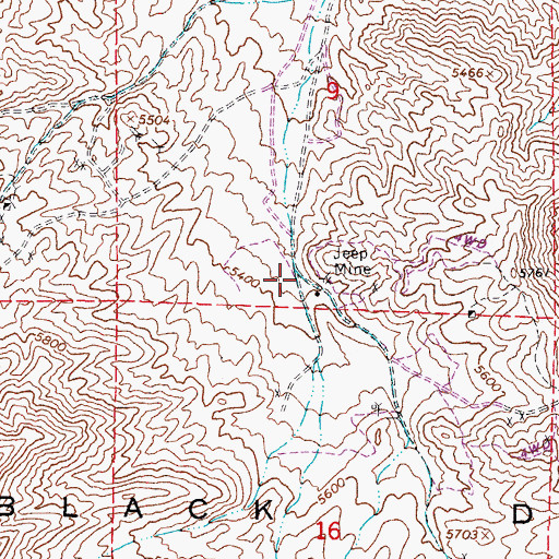 Topographic Map of Jeep Mine, NV