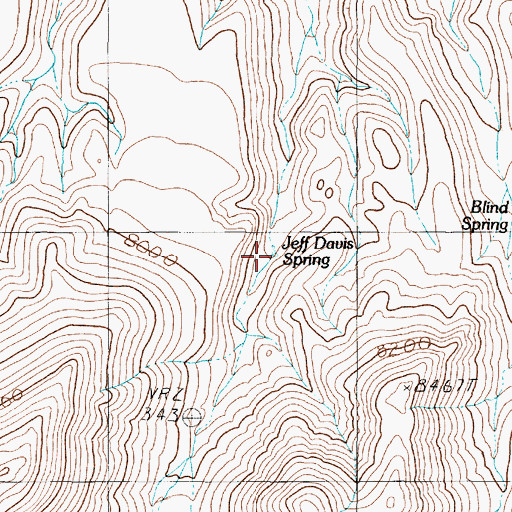 Topographic Map of Jeff Davis Spring, NV
