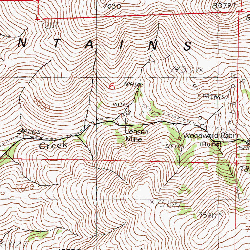 Topographic Map of Jensen Mine, NV