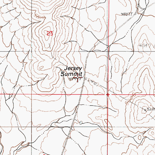 Topographic Map of Jersey Summit, NV